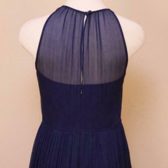 J Crew Megan Long Dress in Silk Chiffon Dark Cove - Picture 5 of 6